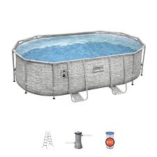 The number of people you expect to be splashing around at any one time helps determine how large a pool should be. Coleman Power Steel Frame 16 X 10 X 48 Oval Pool Set Walmart Com Walmart Com