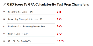 Ged Test Score To Gpa Calculator Test Prep Champions
