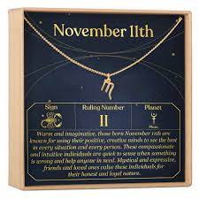 November 11th Necklace Present For Birthday Celebration Gift For Her Scorpio Dear Ava