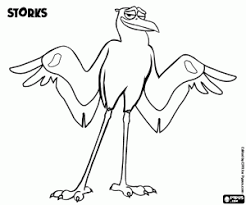 Stork coloring pages show a large noble bird. Storks Coloring Pages Printable Games 2