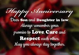 You and i have loved each other from your love and care have been the best thing that has happened to our son. Anniversary Wishes For Son And Daughter In Law Wishesmsg