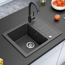 Bergstrom Spule Granit Verbundspule Kuche Real Kuchenspule Kleine Kuchenspule Waschbecken Schwarz