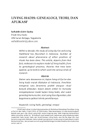Kelas xi saat ini hampir setiap sekolah di indonesia telah menggunakan kurikulum 2013. Pdf Living Hadis Genealogi Teori Dan Aplikasi
