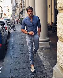 Calça Bege Com Camisa Jeans Masculina Instagram Photo By Dapperman S Choice Aug 1 2016 At 3 31pm Utc Mens Outfits Mens Fashion Summer Mens Fashion Casual