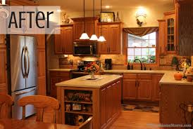 Nice Before And After Pix Of An Oak Kitchen Where Bisque Appliances Were Replaced With Stainless Has Bronze Hardware Immedia Home Kitchens Home At Home Store