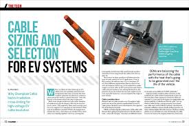 Charged Evs Cable Sizing And Selection For Ev Systems