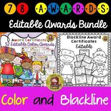 Back To School 94 Editable Awards Color And Blackline End Of Year Semester Back To School End Of Year Back To School Activities