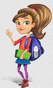 Estudiante de dibujos animados en la escena escolar. Mujer Con Cola De Caballo Llevando Dos Libros Pintando Caricatura De Estudiante Estudiantes De Dibujos Animados Personaje Animado Nino Clase Png Klipartz