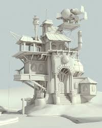 The Mad Scientist Home Wip Raphael Baldini Environment Concept Art Cartoon House Environmental Art