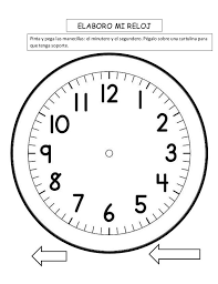 Elaboro Mi Reloj Pinta Y Pega Las Manecillas El Minutero Y El Segundero Pegalo Sobre Una Cartulina Para Que Te Reloj De Manecillas Reloj Reloj Para Ninos