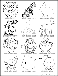 Part 2 New Year Coloring Pages Chinese New Year Zodiac Flag Coloring Pages