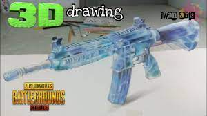 3d Drawing M416 Glacier Pubg Mobile Youtube Mobile Tricks Mobile Skin Mobile Phone Game