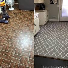 Yes You Can Paint Vinyl Linoleum Floor With Stencils Linoleum Flooring Painted Vinyl Floors Paint Linoleum