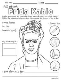 Cuenta oficial de frida kahlo, en memoria de la gran artista mexicana. Frida Kahlo Coloring Page Worksheet By Kp And Corie Art Tpt