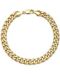 Buy gold jewelry at macy's! Macy S Cuban Chain Bracelet In 14k Gold Reviews Bracelets Jewelry Watches Macy S