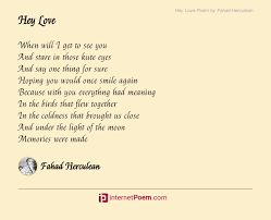 Hey Love Poem By Fahad Herculean