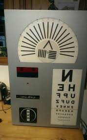 vintage eye test chart machine used test chart box