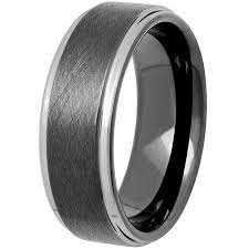 Brilliance Men S Two Tone Tungsten Frozen Finish Wedding Ring Band Walmart Com Wedding Ring Bands Wedding Rings Black Wedding Rings