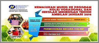 Tarikh kemasukan sekolah menengah teknik bagi pelajar tingkatan 4. Permohonan Kolej Vokasional Kv Dan Kemasukan Sekolah Teknik 2017 Tarikh Tutup Permohonan 20 Disember 2016 Asia Nanban