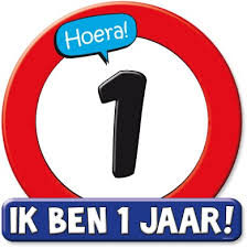Huldeschild Verkeersbord Hoera 1 Jaar Kopen Carnavalsland Nl