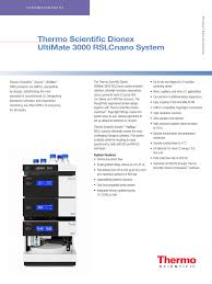 View ultimate 3000 document online or download in pdf. Thermo Scientific Dionex Ultimate 3000 Rslcnano System Thermo Scientific Dionex Manualzz
