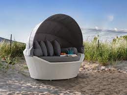 Keter troy midnight blue plastic adirondack chair (404) new. Rattan Beach Basket St Tropez Beach Shell Garden Furniture Lounge Seating Sofa For Terrace White Supply24