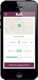 Post 1 6m Seed Round Ruffl Launches Real Time Dining App For London App Hotel Booking App Simple App