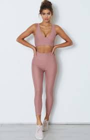Pink Workout Set Chic Activewear Sportswear Women Activewear Brands