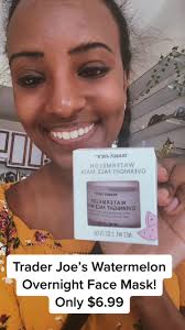Review of the Trader Joes Watermelon Face Mask! Only $6.99, smells ama...