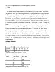 We did not find results for: Labreport 3 Lab 3 Spectrophotometric Determination Of Protein Concentration The Purpose Of This Lab Was To Determine The Concentration Of Protein In Course Hero