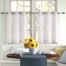 Typically this would be anywhere from one third to one half of the window. Cafe Curtains Wayfair