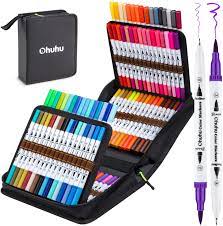 A coloring page done entirely with sharpies! Buy 100 Colors Art Markers Set Ohuhu Dual Tips Coloring Brush Fineliner Color Marker Pens Water Based Marker For Calligraphy Drawing Sketching Coloring Bullet Journal Back To School Art Supplies Gift Online