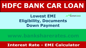 Hdfc Car Loan Interest Rate 9 30 July 2017 Emi