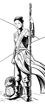 Black And White Rey From Star Wars The Force Awakens By Mclean Paul Black And White Star Wars Sketches