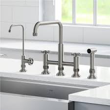 Signaturehardware.com has been visited by 10k+ users in the past month Kraus Urbix Industrial Bridge Kitchen Faucet And Water Filter Faucet Combo In Spot Free Stainless Steel Walmart Com Walmart Com
