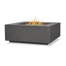 Square pe ratten outdoor propane gas fire pit table with cover with 50,000 btu. Real Flame Aegean Square Lp Outdoor Gas Fire Table With Ng Conversion Weathered Slate 50 000 Btu 36 In X 36 In C9812lp Wslt Rona