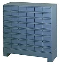 The doors and drawers are stainless steel and casing is powder coated steel. Modular Steel Drawer Compartment Cabinets For Small Parts Storage