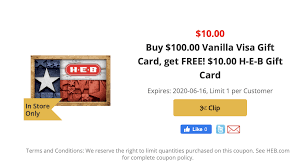 You may have to accept a little less than the face value of the card to incentivize someone to purchase it from you, but there are several online marketplaces to assist you: Expired H E B Buy 100 Visa Giftcard Get 10 Heb Giftcard Free And More Deals Doctor Of Credit