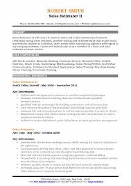 sales estimator resume samples qwikresume