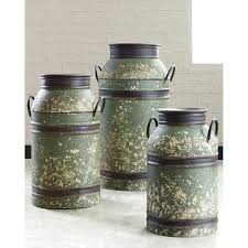 Decorative milk cans for a touch of the. Elke Decorative Milk Can Set Of 3 Milk Can Medium 14 W X 12 5 D X 22 75 H Overstock 22736427
