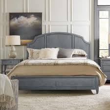 Hamilton Wood Panel Low Profile Bed In Gray Blue Bedroom Design Luxury Headboard Luxury Bedroom Furniture