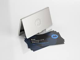 Collection of business card cases finished in mirror polished stainless steel, designed with classic the original version of the dalvey business card case was one of the earliest products in the range. Free Business Card Holder Mockup Mockups Design