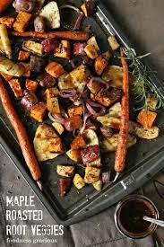 Easy Rosemary Maple Balsamic Roasted Vegetables Recipe Roasted Root Veggies Cooking Recipes Healthy Recipes