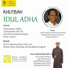 الله أكبر، الله أكبر، الله أكبر، لا إله إلا الله، والله أكبر، ولله الحمد. Agendaui Shalat Idul Adha Universitas Indonesia Facebook