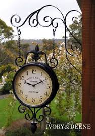 Old Wrought Iron New York Train Station Garden Clock Garden Clocks Outdoor Clock Clock