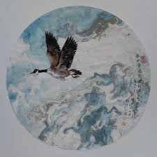 海水夢悠悠 君愁我亦愁 佚名42cm 2020 7 圓扇紙本水墨設色 tableware plates