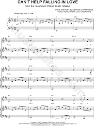 Elvis Presley Can T Help Falling In Love Sheet Music In D Major Transposable Download Print Sheet Music Music Theory Piano Accordion Sheet Music