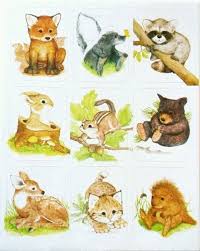 Vintage Adorable Woodland Animals Sticker Sheet Animals Animal Stickers Baby Animals