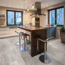 The color of your kitchen floor can set the tone of your room and tie together your kitchen décor. Liberty Floors Stellato 8mm Slate Grey Light Tile Laminate Flooring 44152 Leader Floors