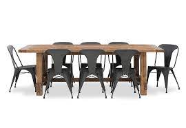 industrial 9 piece dining suite with city2 mkii dining chairs amart furniture industrial decor furniture industrial livingroom